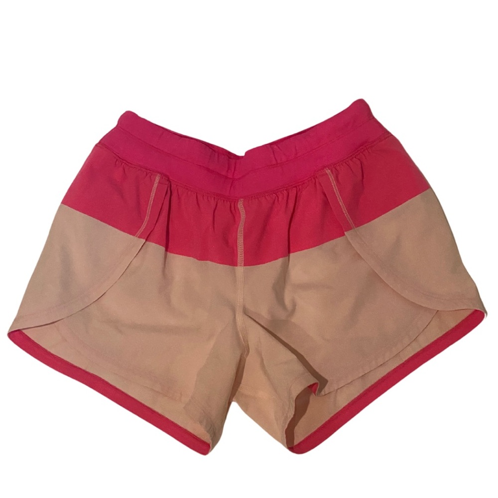 lululemom hot/light pink running shorts